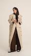 longline sand leather trenchcoat