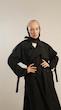 single-cape black trenchcoat 