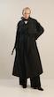 single-cape black trenchcoat 