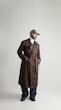 suede brown trenchcoat