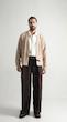 wide-leg dark brown trousers
