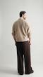 wide-leg dark brown trousers