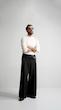 black wide-leg pants