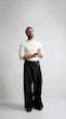 black wide-leg pants