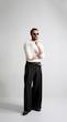 black wide-leg pants