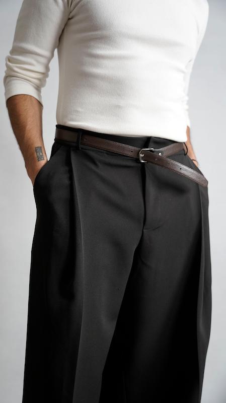 black wide-leg pants