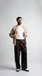 brown classic trousers