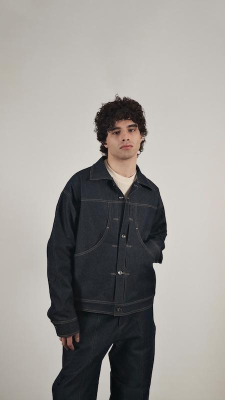dark blue denim jacket