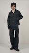dark blue denim trousers