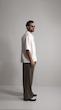 pleated half sleeve white shirt