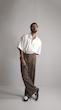 pleated half sleeve white shirt