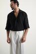 old school classic half sleeve black shirt