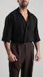 old school classic half sleeve black shirt