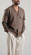 single pocket mocha shirt