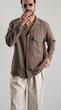 single pocket mocha shirt