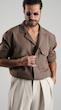 single pocket mocha shirt
