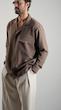 single pocket mocha shirt