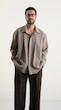 pleated mocha shirt