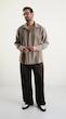 pleated mocha shirt