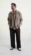 pleated mocha shirt