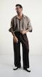pleated mocha shirt