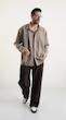pleated mocha shirt