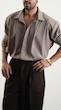 pleated mocha shirt
