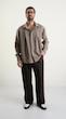 pleated mocha shirt