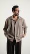pleated mocha shirt