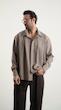 pleated mocha shirt