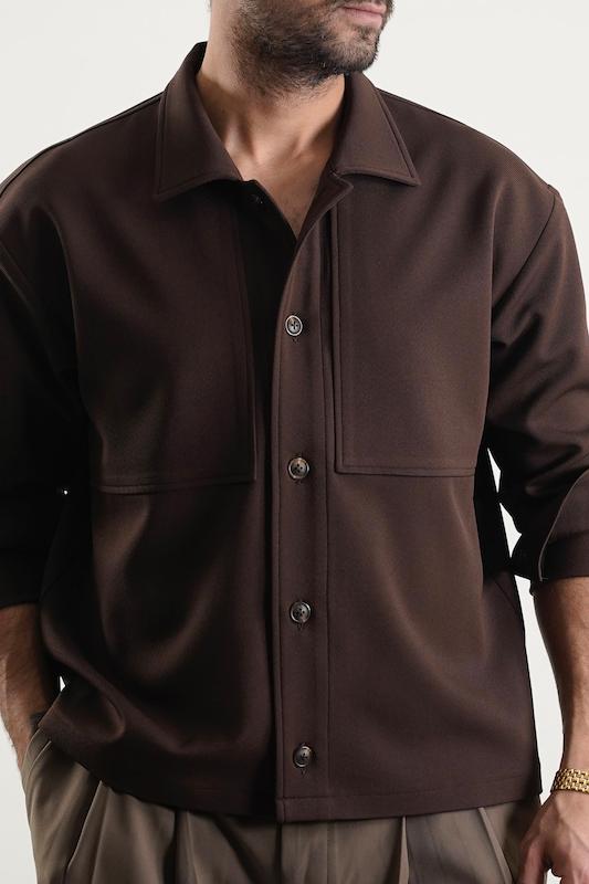 brown classic overshirt