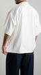 pleated half sleeve white shirt