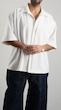 pleated half sleeve white shirt