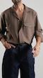 dark blue denim trousers