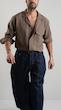 dark blue denim trousers