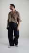 dark blue denim trousers