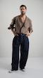 dark blue denim trousers