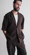 brown double pocket overshirt