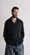 double collar black shirt