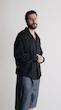 double collar black shirt