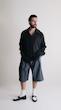 double collar black shirt