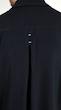 navy pleated shirt with contrast stitching