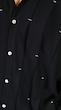 navy pleated shirt with contrast stitching
