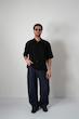 black pleated poloshirt