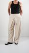  creamy overlap wide leg trousers