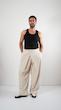  creamy overlap wide leg trousers