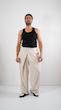  creamy overlap wide leg trousers