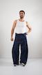  button fold avant garde denim pants