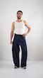  button fold avant garde denim pants