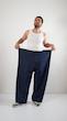  button fold avant garde denim pants